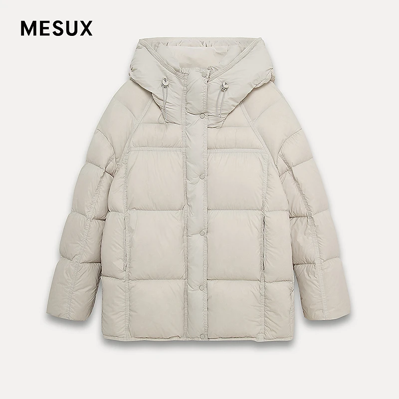 MESUX米岫2025冬季新品连帽羽绒服面包服女MNWPL501