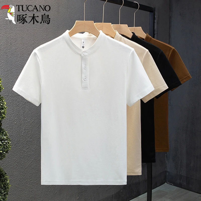 TUCANO/啄木鳥男士薄款简约短袖T恤夏季青年纯色百搭半袖修身上衣