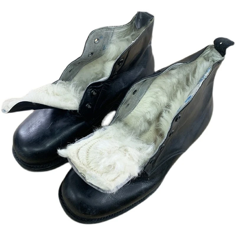 陆伍舰艇毛皮鞋男皮趟底皮毛一体头层皮靴