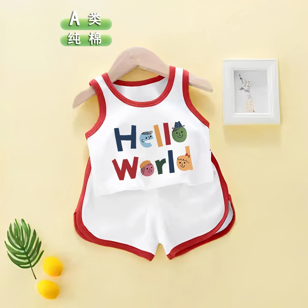 婴儿衣服2025夏季薄款分体套装一岁女宝宝夏无袖上衣短裤纯棉A类