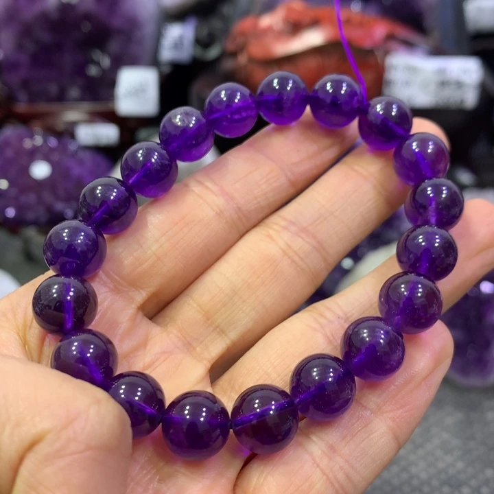水晶手链未镶嵌?***成紫水晶11m m手串h