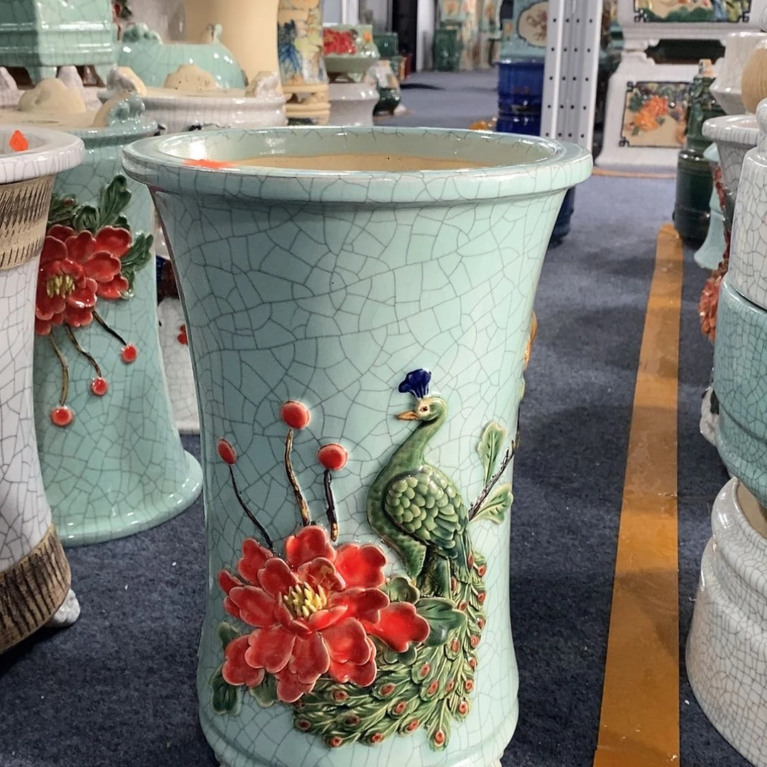 红陶阿**业石湾盆石湾盆