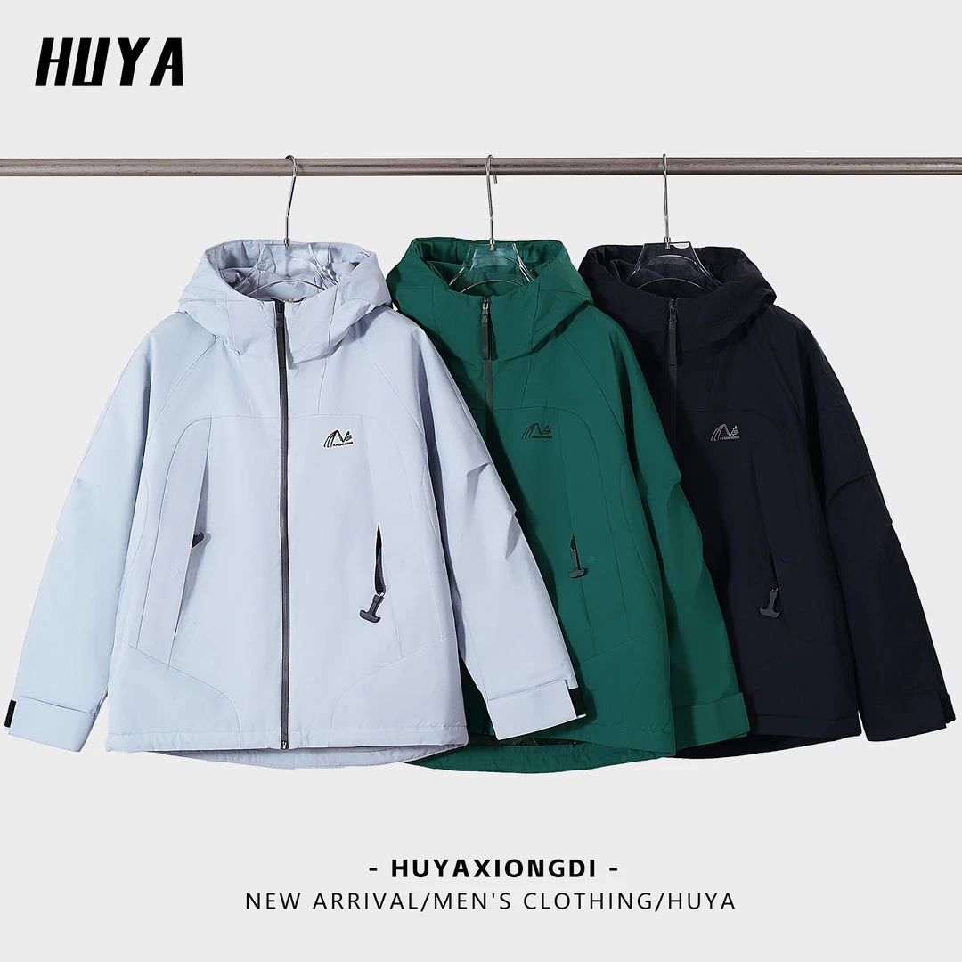 虎牙兄弟外套男士秋冬户外情侣防风保暖运动休闲连帽棉服M11-1201