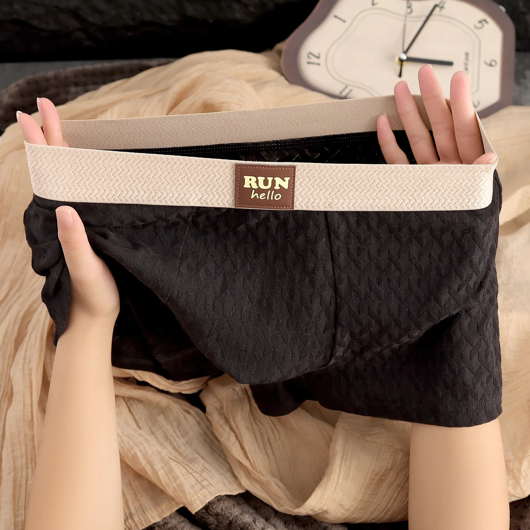 2026新款棉质男士内裤舒适透气男款男式四角裤男生中腰潮流平角裤