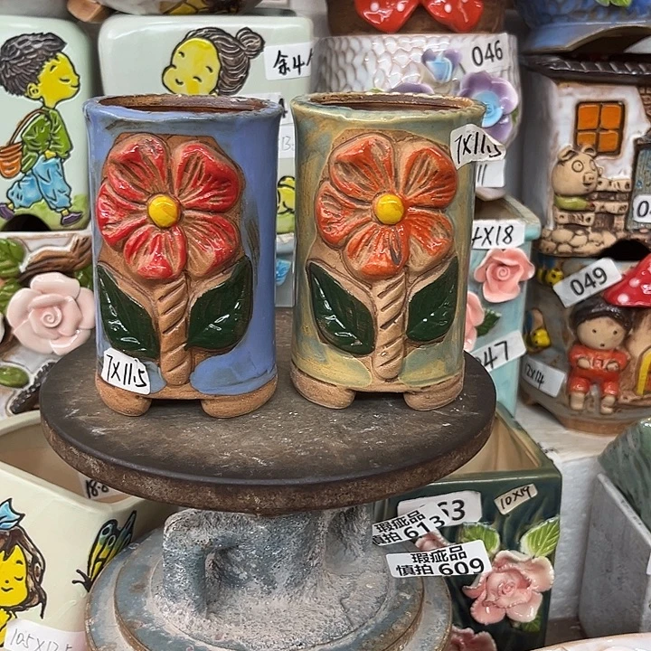 紫砂花盆粗陶材质多肉花盆