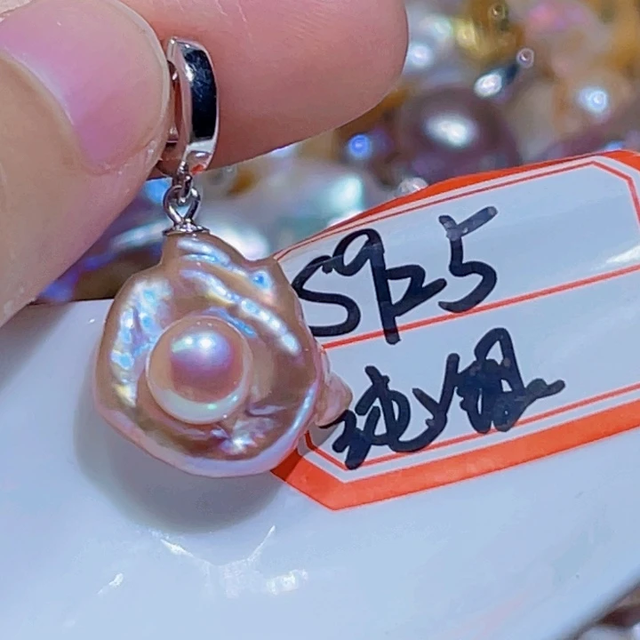 淡水珍珠银S925镶嵌颈饰