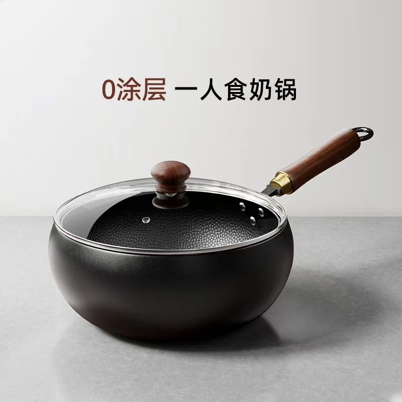 新品古法铁锅麦饭石〖炒锅〗家用不粘不粘锅炒菜家用燃气灶炒菜锅