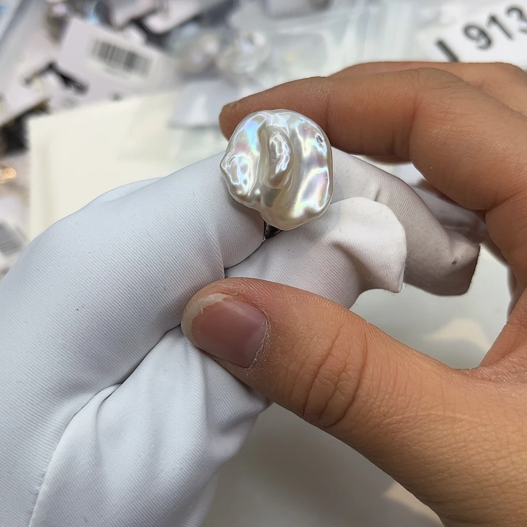 淡水珍珠耳饰合金