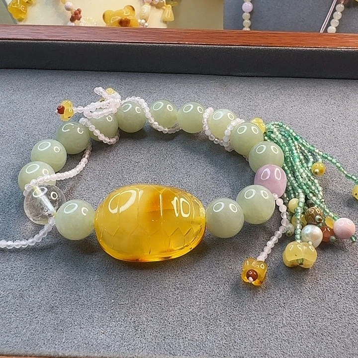 琥珀未镶嵌手链琥珀手串