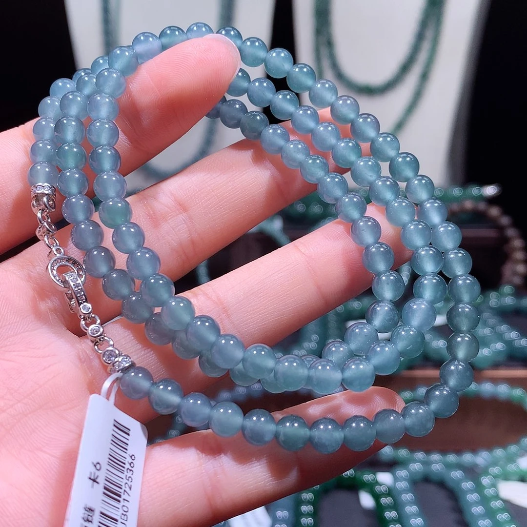 翡翠未镶嵌手链天然a货翡翠项链6
