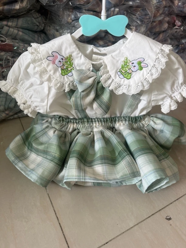 小小玥家夏季女童衬衫百搭兔耳朵衬衫刺绣款