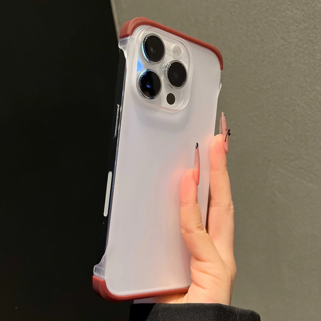 高级感磨砂无边框适用苹果16promax手机壳Phone15防摔14硬壳13/12