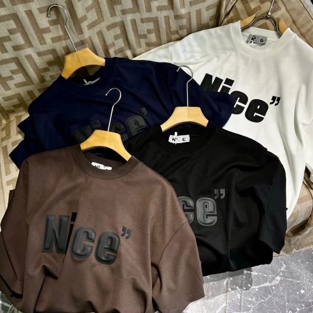 AceATTop25高定面料320g恒弹冰棉缎美式宽松抗皱冰感小领口潮T519