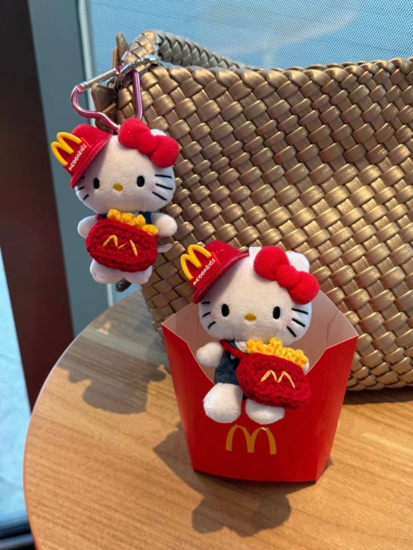 可爱kt小猫麦门包包挂件薯条毛绒玩偶公仔钥匙扣车挂饰女生礼物萌