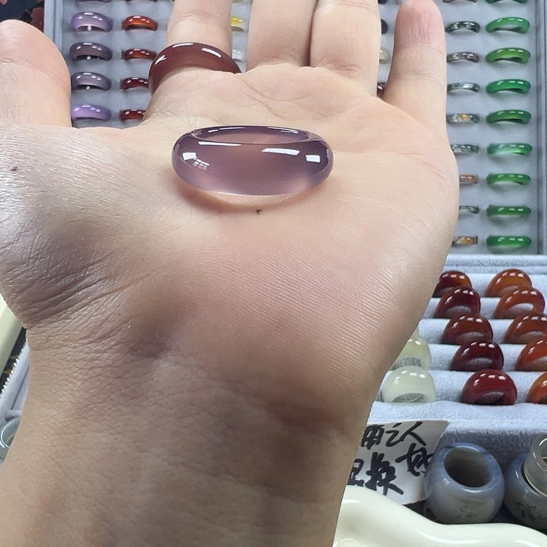 玛瑙/玉髓未镶嵌戒圈不退换19港20