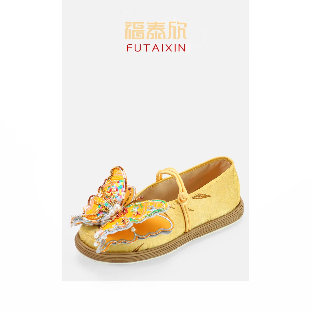 【蝶韵蹁跹】刺绣蝴蝶成人女款布鞋中国风纯手工虎头鞋平底女鞋