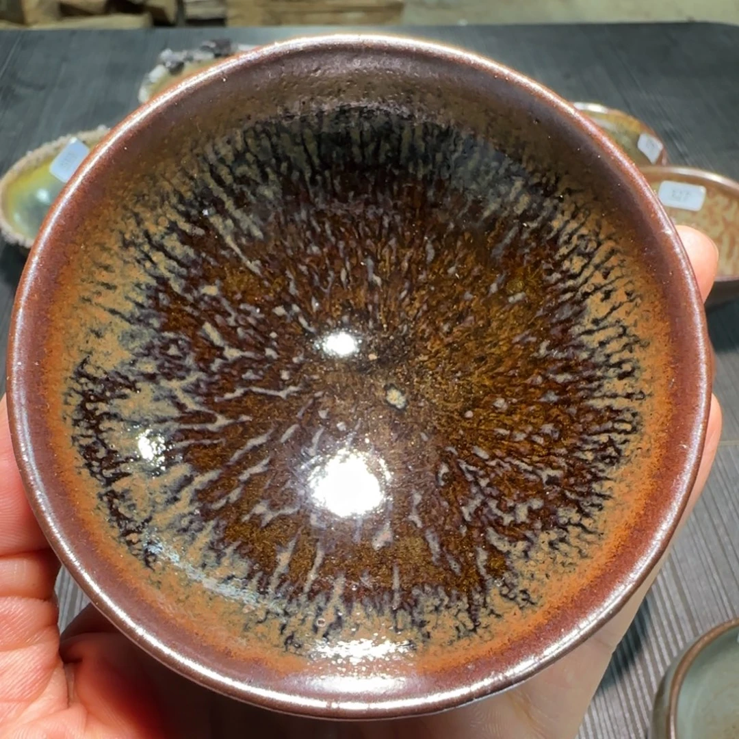 柴烧建盏茶盏茶杯326