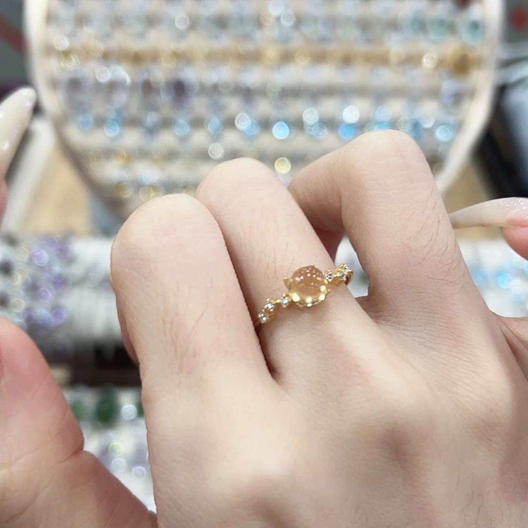 空***空黄晶戒指银S925镶嵌