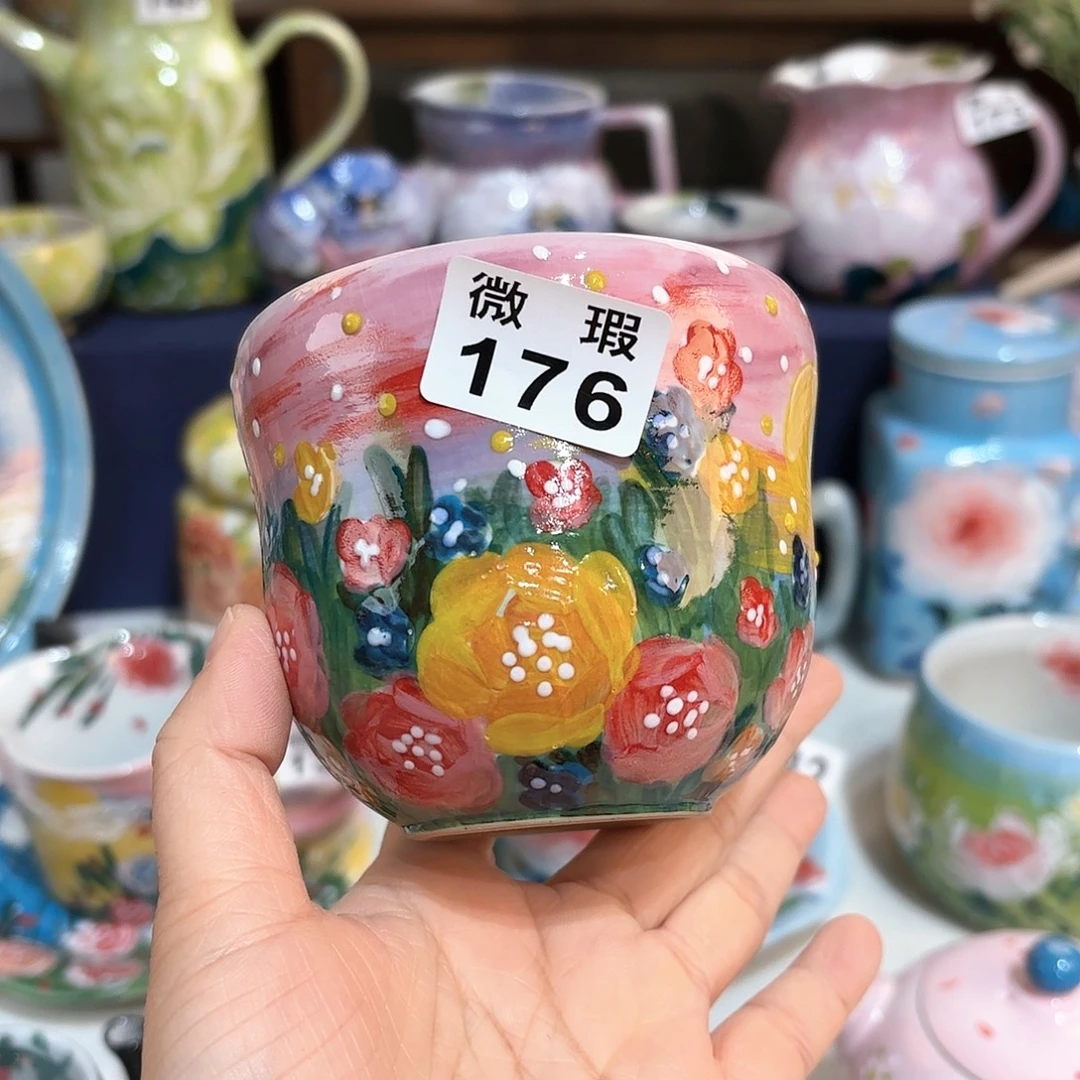 盛***夏景德镇手绘高温釉下彩陶瓷茶具