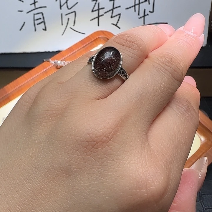 水晶戒指银S925镶嵌