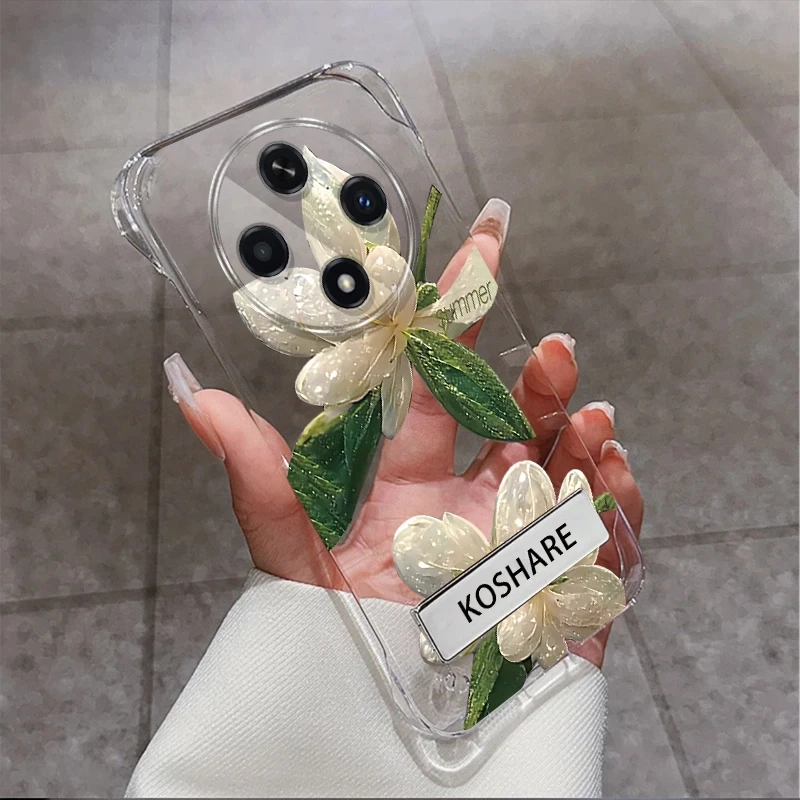 适用于OPPOA3水晶花无边框支架手机壳