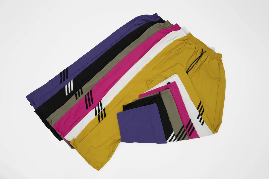 斜三杠冰丝条纹运动美式工装裤夏季薄款速干宽松直筒休闲阔腿裤女