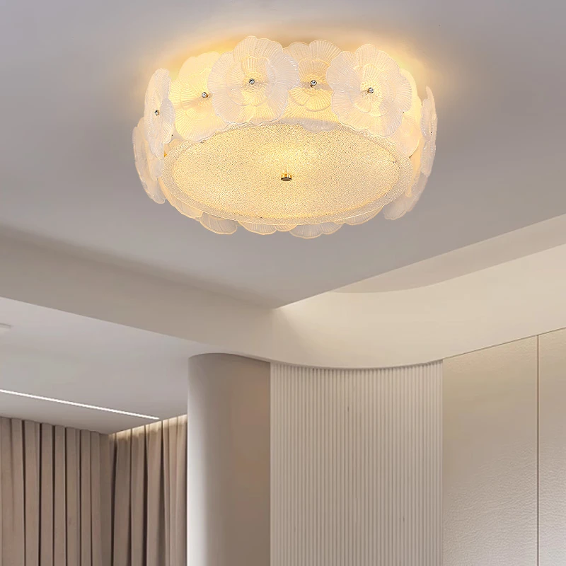 卧室吸顶灯 主卧灯具护眼书房高级感法式奶油风花瓣轻奢