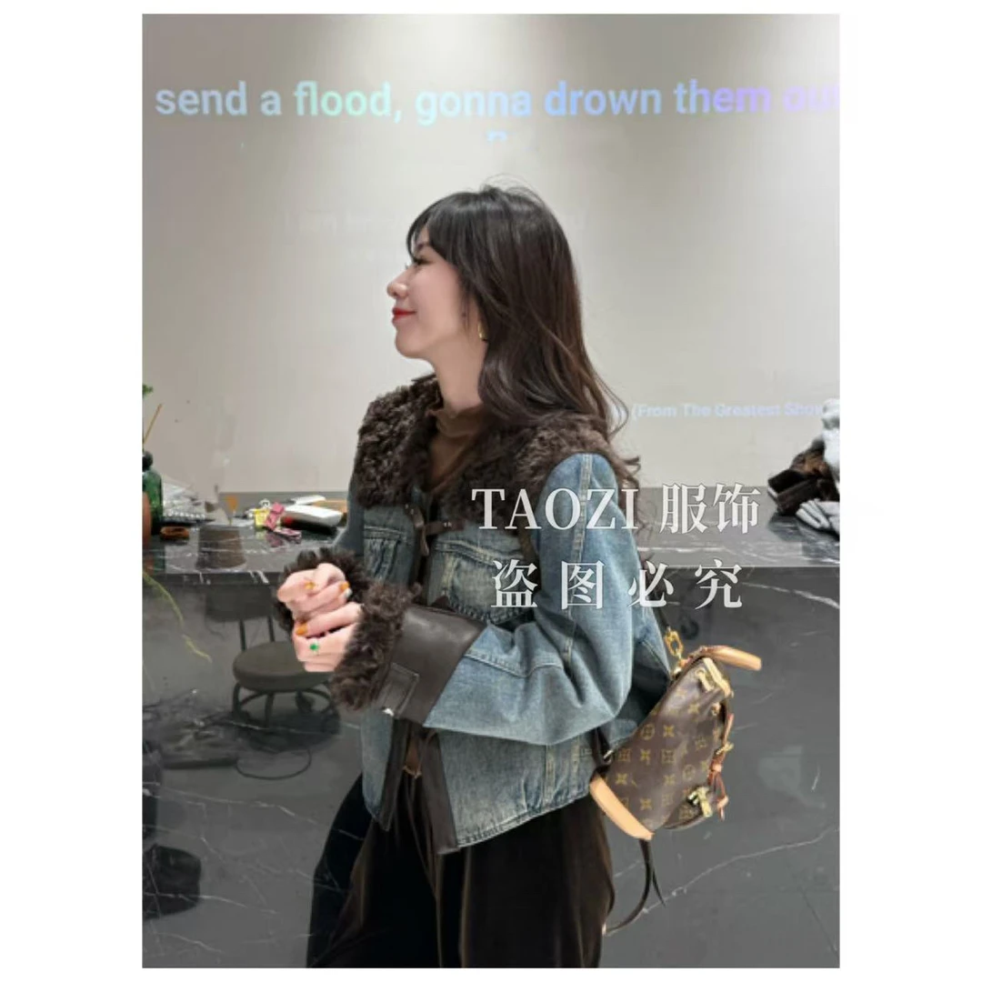 桃子自制 10036 【告别臃肿】好哒欧货冬季新款牛仔羽绒外套