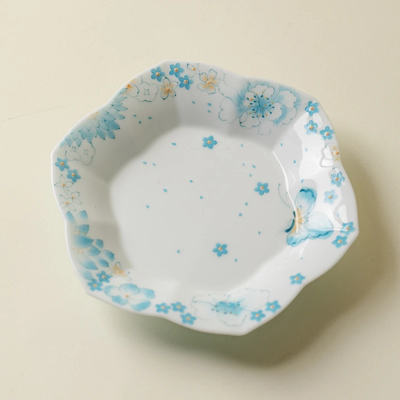 HC-0052 西子兰青花-手绘蝶恋花-花集壶承