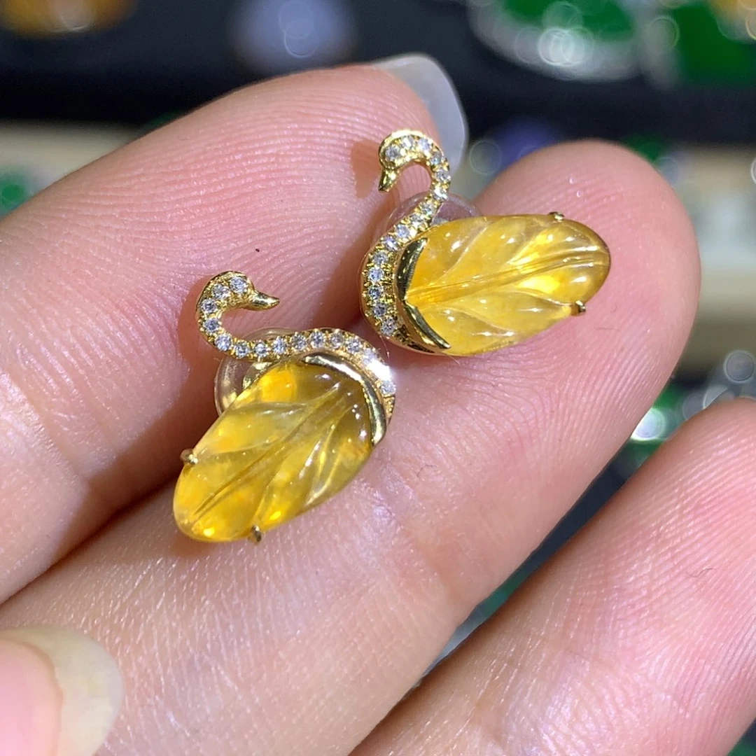 翡翠耳饰18K金镶嵌8、