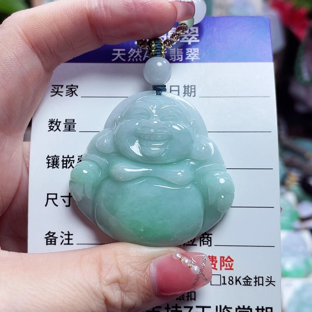 翡翠未镶嵌颈饰佛公28