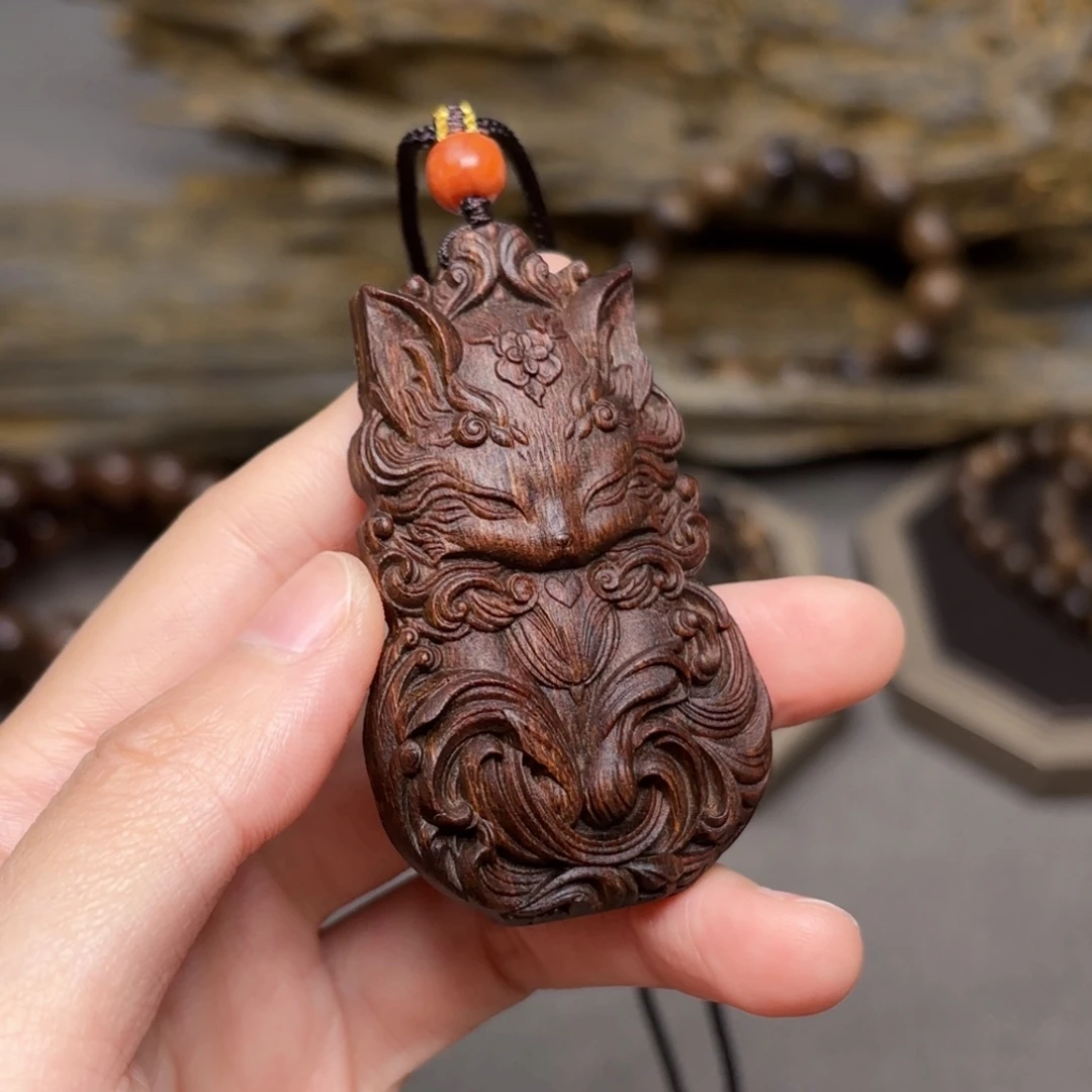 吊坠沉香越南富森红土玉化凤九牌配饰
