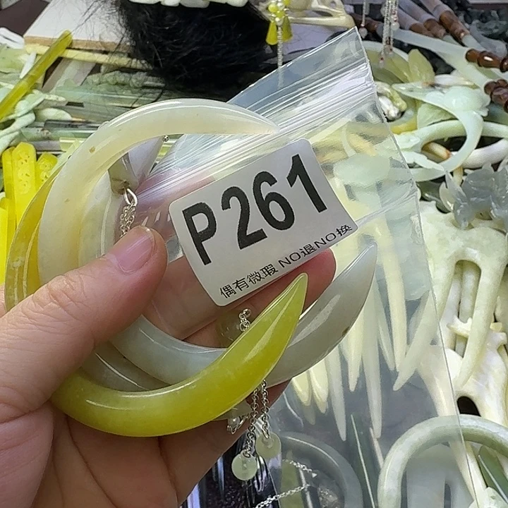 易****合金蛇纹石玉发饰
