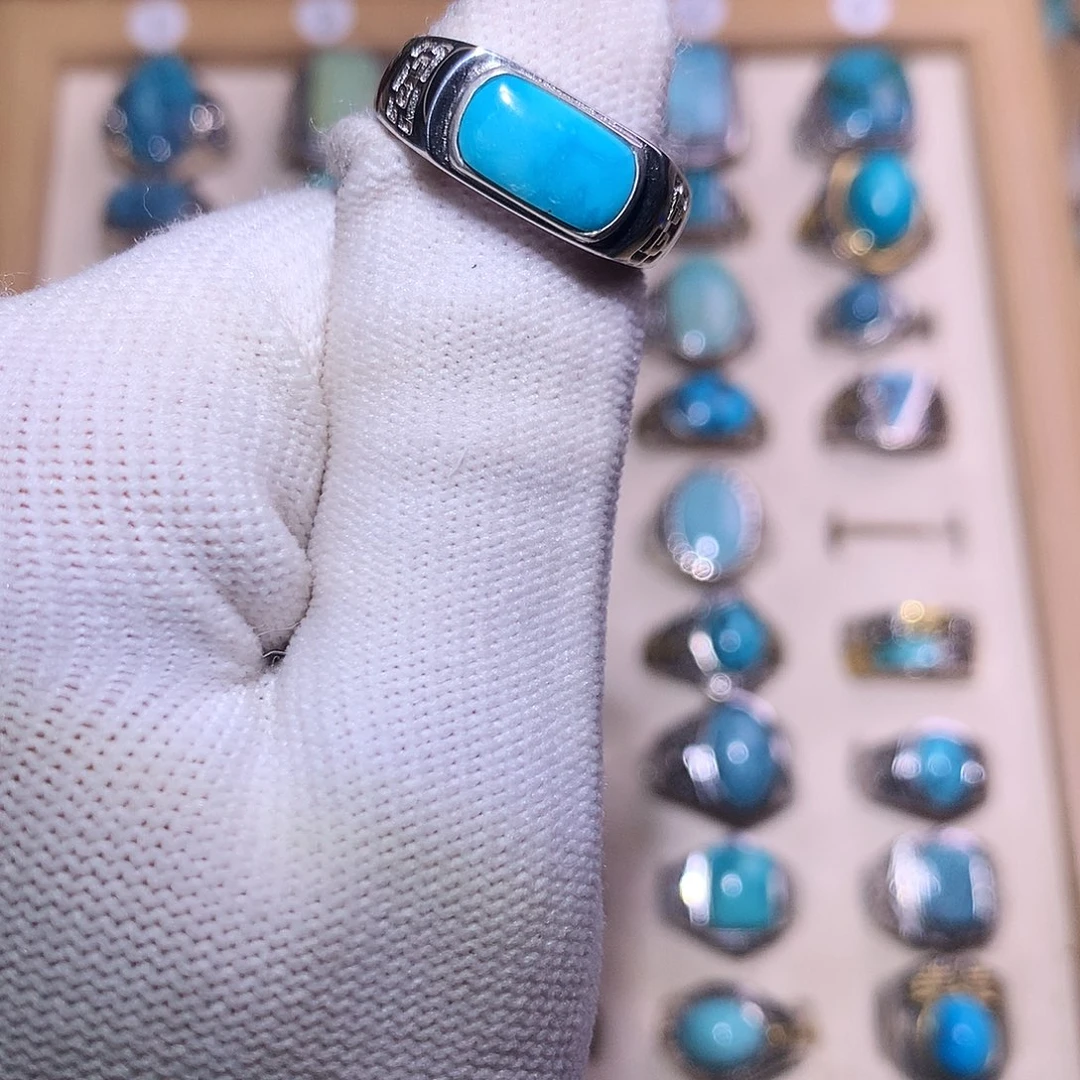 绿松石银S925镶嵌挂件