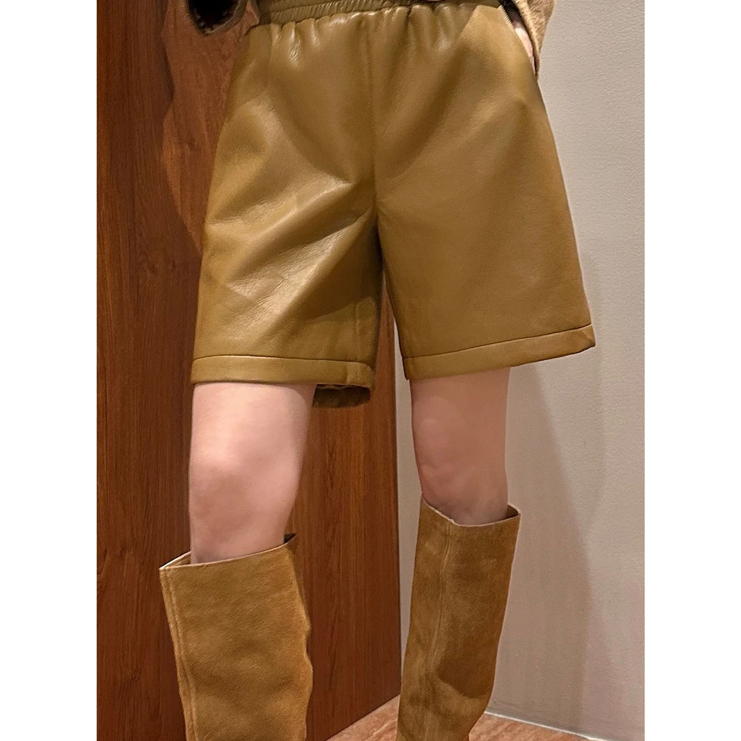 AME  英伦华尔裤 可持续时髦摩卡慕斯皮短裤ZD11KZYL889