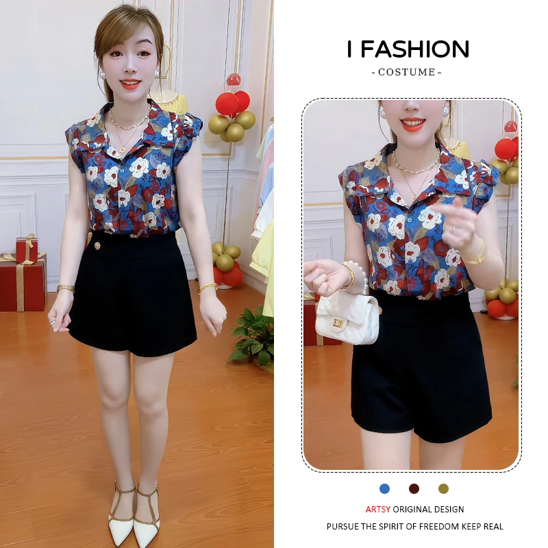 小众设计感潮流翻领无袖衬衫女2025年夏季新款撞色时尚显瘦上衣潮