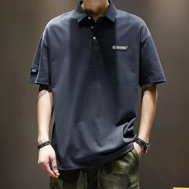 LEIGHZ/雷茨短袖T恤男士夏季宽松大码上衣服潮流休闲保罗POLO衫