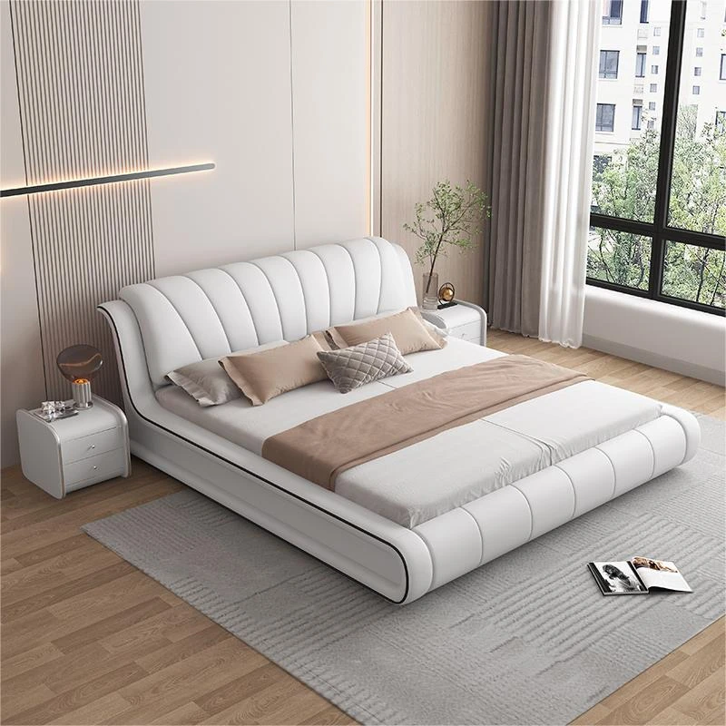 【佺美甄选-升级版】现代简约皮床主卧大床双人松弛感网红床1.8米