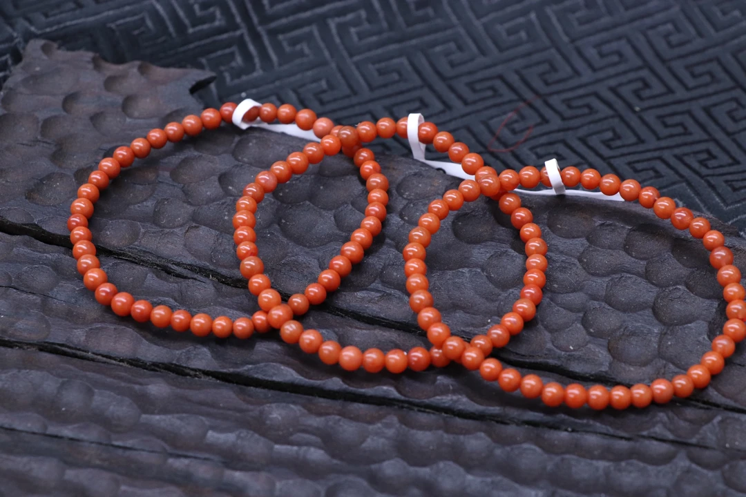 原矿无优化天然保山阿东寨老南红单圈4mm左右手串多样性发一条