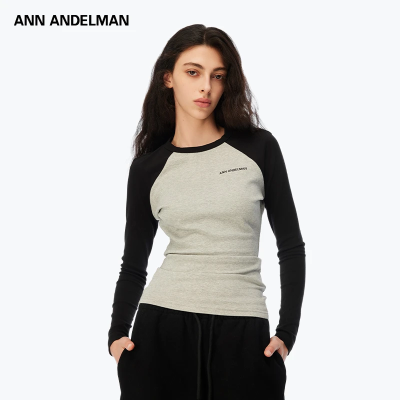 ANN ANDELMAN 25秋冬 女士修身时尚休闲堆褶插肩长袖上衣