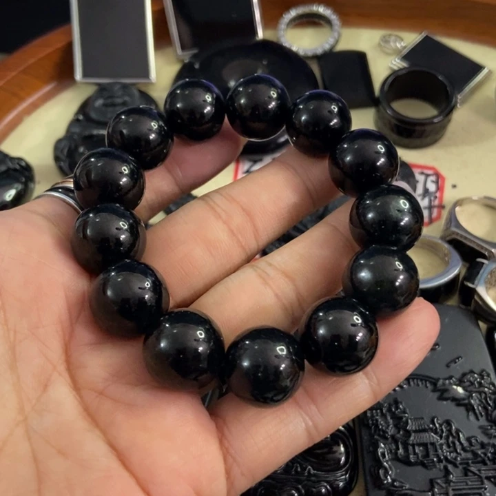 翡翠手链未镶嵌墨翠15.16