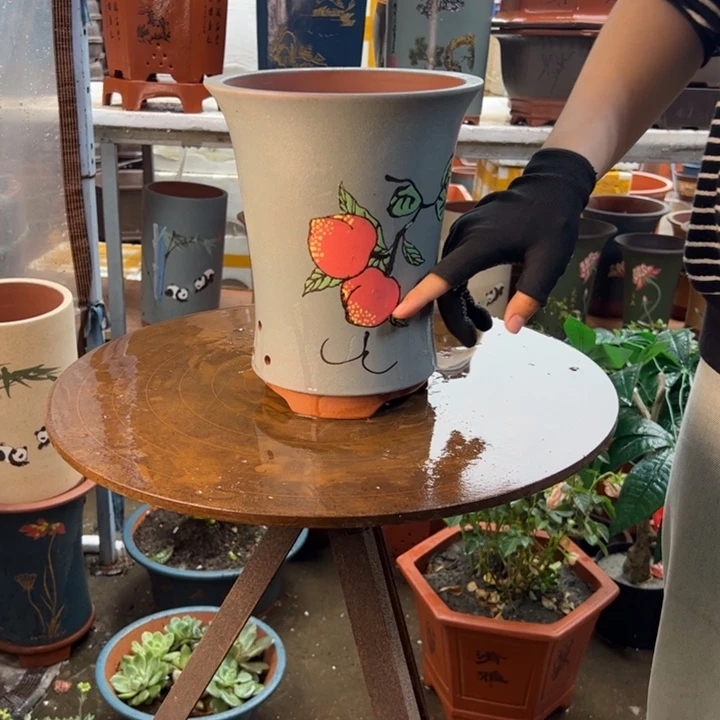 蓝桃子兰花盆小花盆