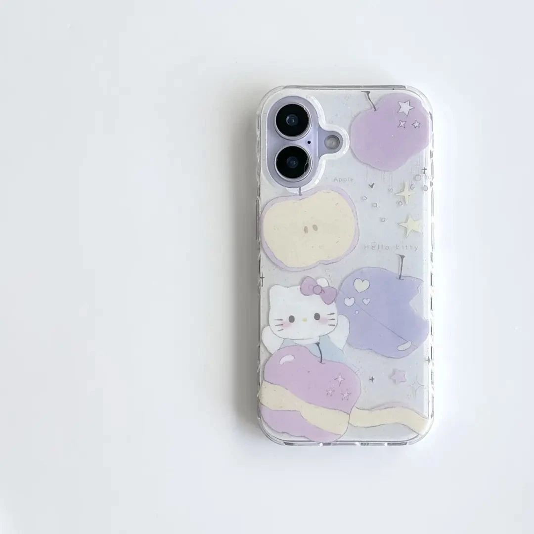紫苹果Kitty适用苹果17大孔手机壳iPhone16华为P80vivo小米15oppo