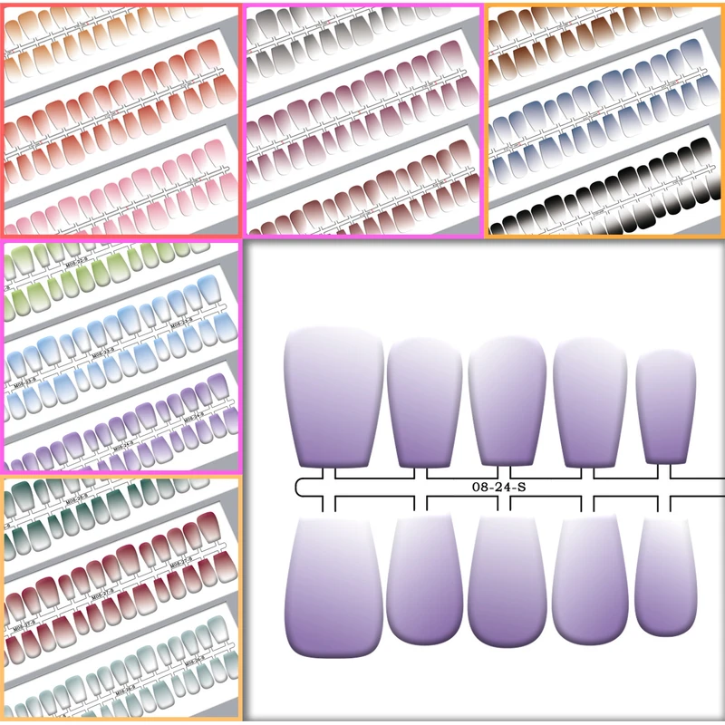 （渐变系列）穿戴甲半手工腮红甲可加手工默认带封层发货分码甲片