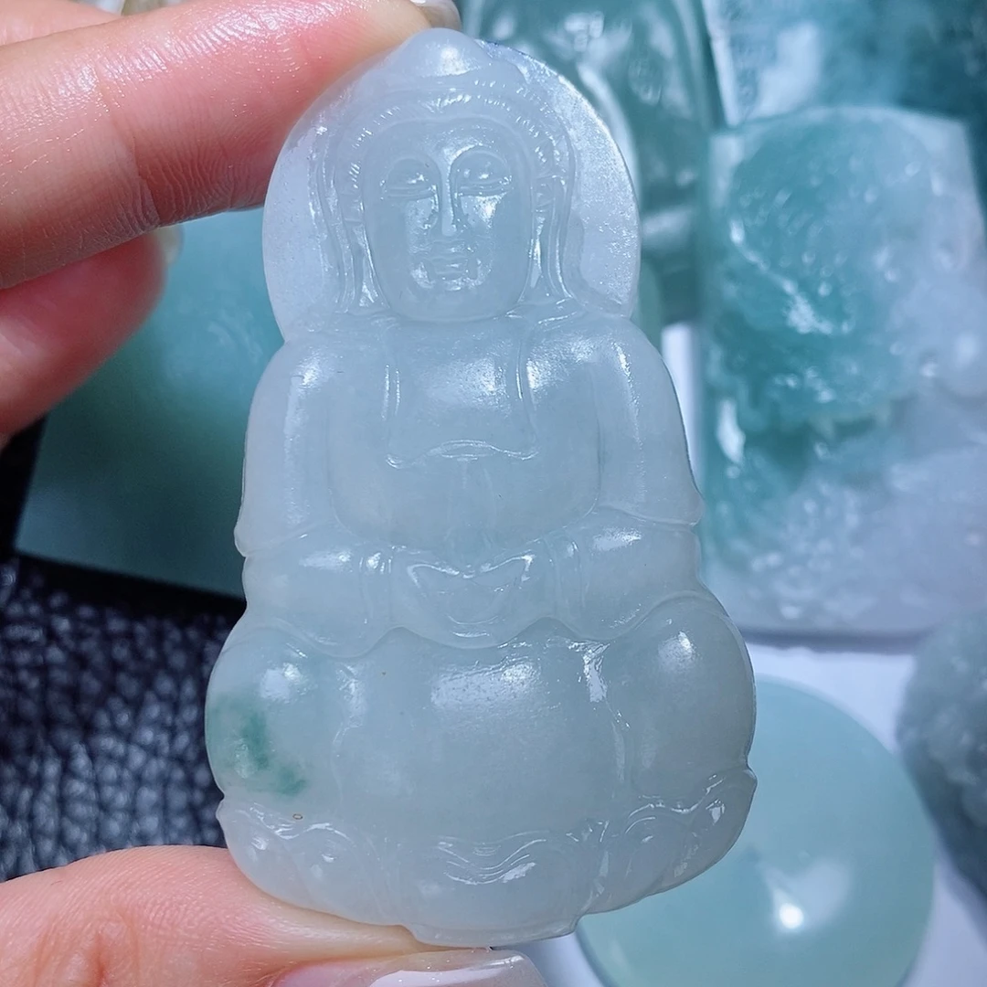 定制翡翠未镶嵌毛货付款后确认抛光