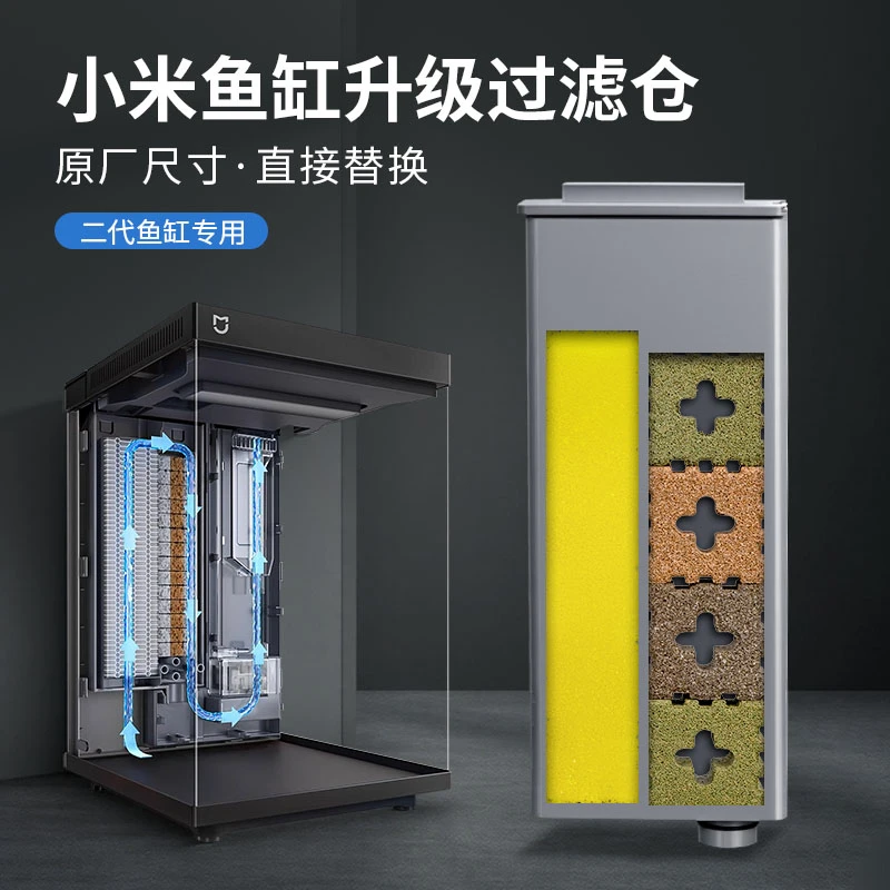 适配小米智能鱼缸二代过滤仓模块2代专用配件改装滤材加热棒升级