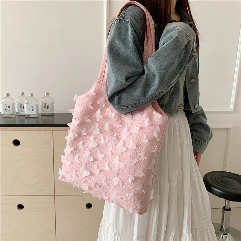 99991夏日仙美单肩托特包韩系ins风大容量包女学生上课包花朵包