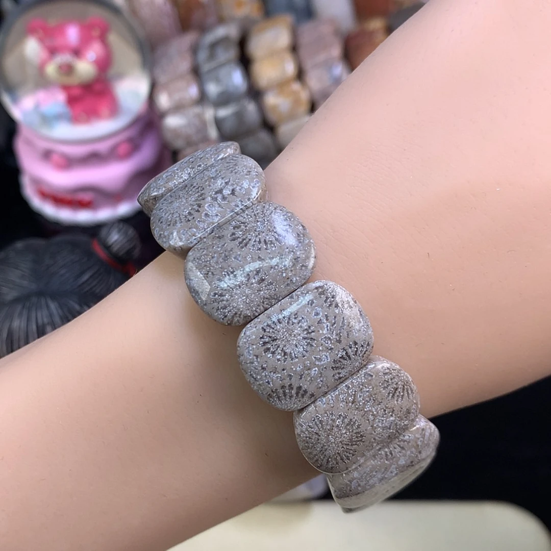 【闪购商品】颈饰未镶嵌硅化珊瑚（珊瑚玉）61号黑咖色沙沙大花