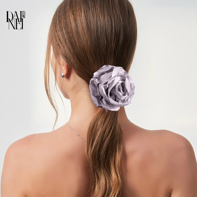 DAINEI岱妮漫步蔷薇花发圈大肠发绳丸子头后脑勺皮筋头绳头圈发饰