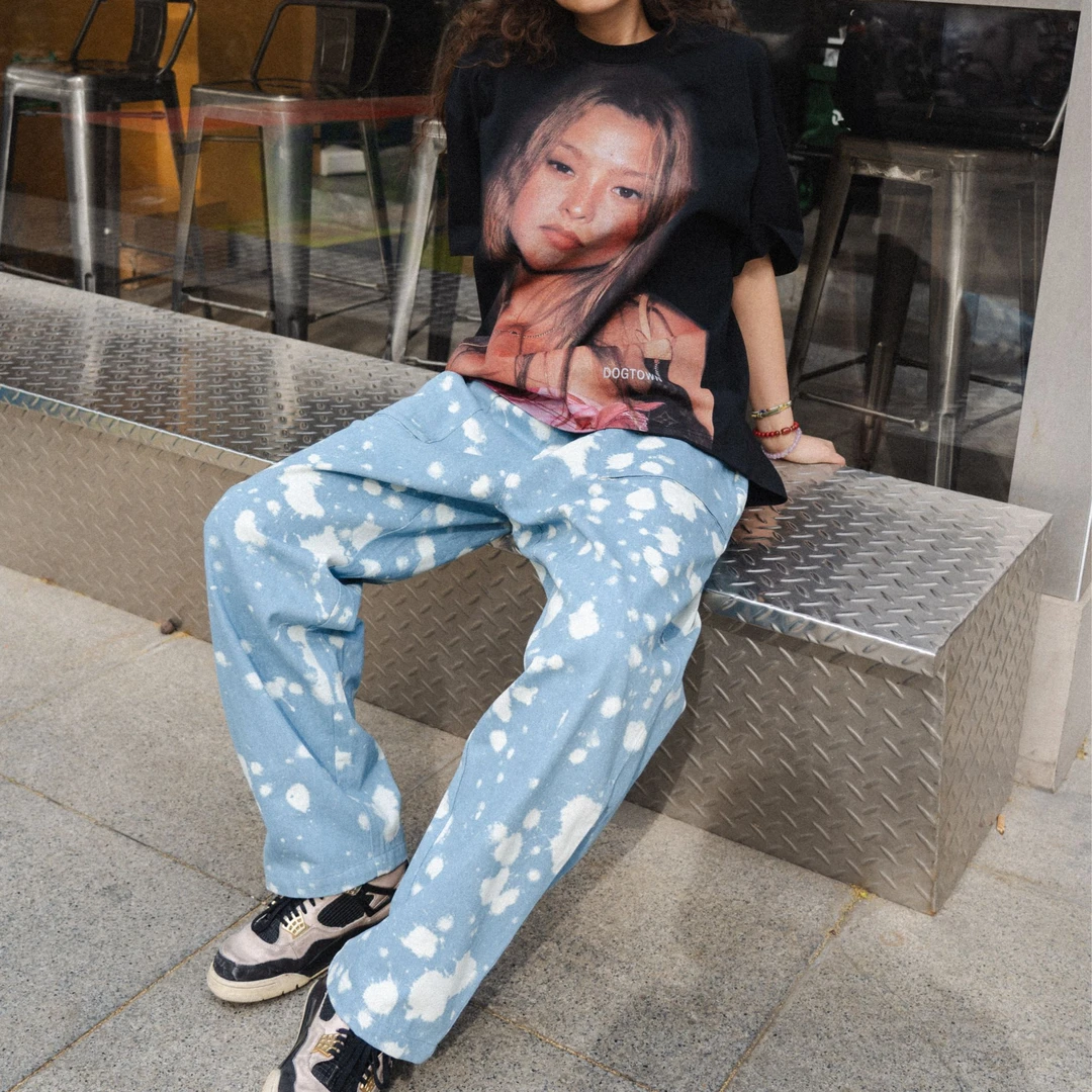 DOGTOWN 25SS PAINT BUCKET水洗油漆印花宽松休闲长裤